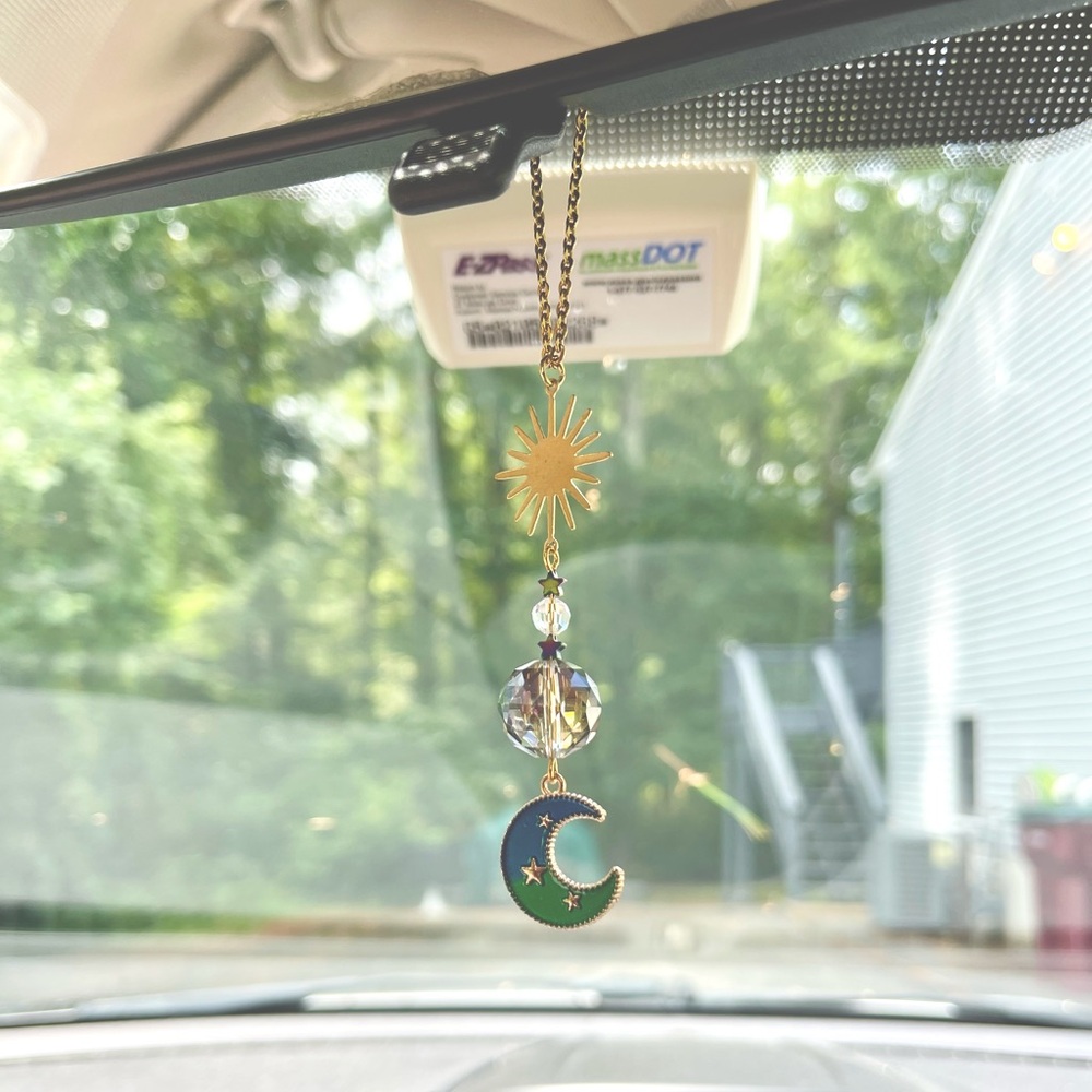Moon and Star Sun-catcher/Rearview Mirror Charm